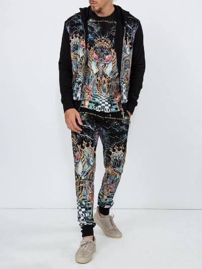 Shop Balmain Psychedelic Print Sweats In Black