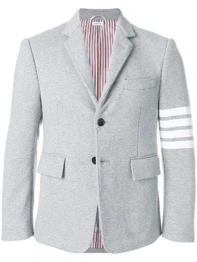Shop Thom Browne 4-bar Stripe Classic Jersey Sport Jacket Light Grey