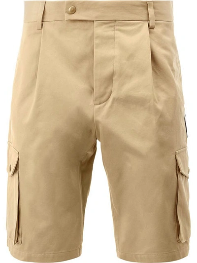 Shop Moncler Multi Pockets Logo Patch Shorts