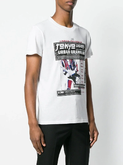Shop Valentino White Men's Urban Grammar Print T-shirt