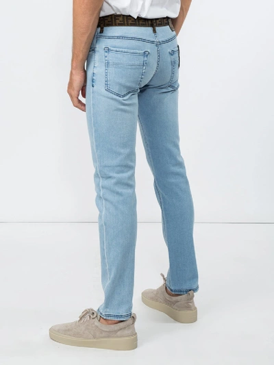 Shop Fendi Logo Waist Jeans