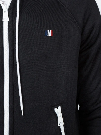 Shop Ami Alexandre Mattiussi Zip Up Hoodie Royal Blue