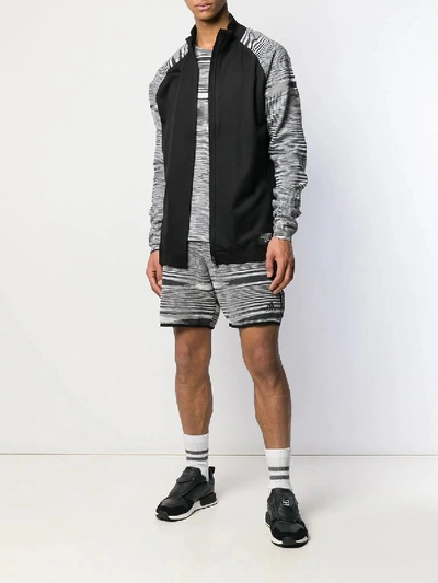 Shop Adidas Originals Adidas X Missoni Black And White Phx Striped Knit Jacket