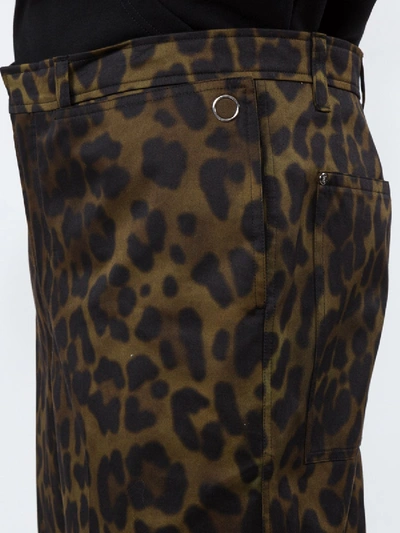 Shop Burberry Leopard Print Trousers In Brown