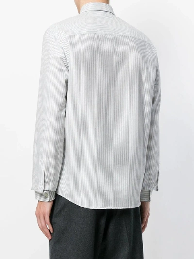 Shop Ami Alexandre Mattiussi Smiley Patch Button-down Shirt In Black & White