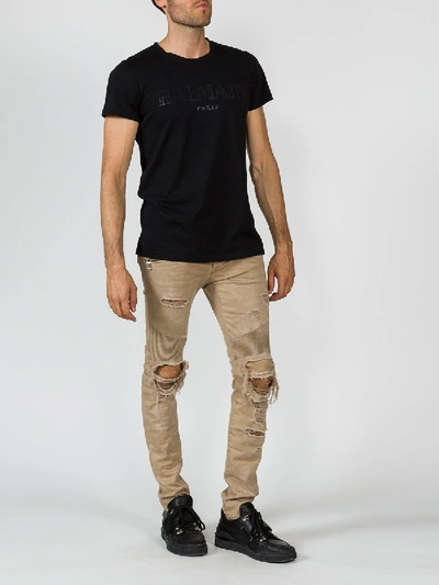 Shop Balmain Destroyed Effect Pants