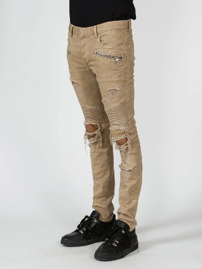 Shop Balmain Destroyed Effect Pants