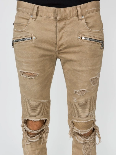 Shop Balmain Destroyed Effect Pants