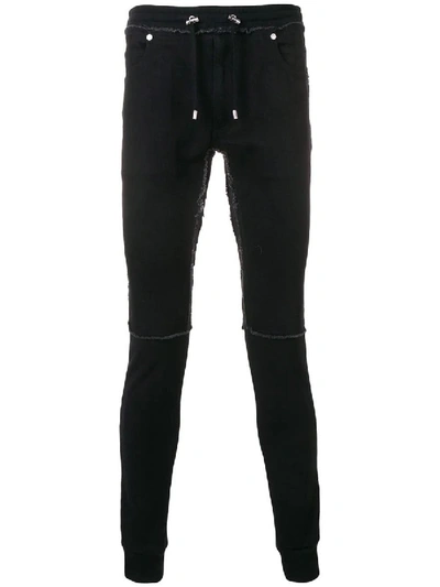 Shop Balmain Denim Lounge Pants In Black