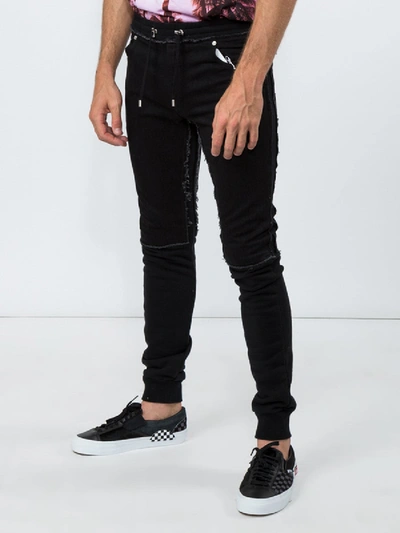 Shop Balmain Denim Lounge Pants In Black