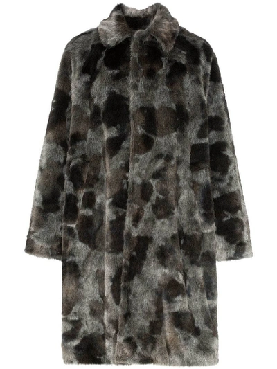 Balenciaga Grey Men's Faux Fur Opera Coat   ModeSens