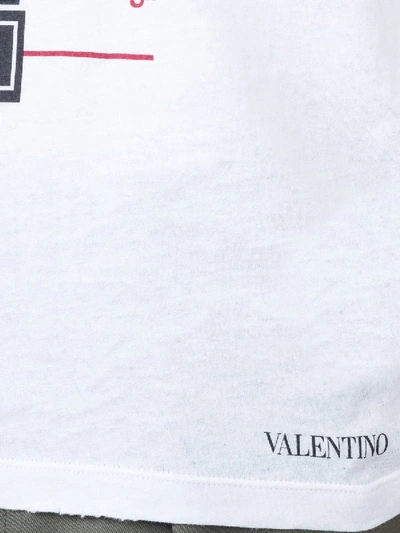 Shop Valentino Flamingos Print T-shirt In White