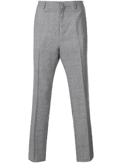 Shop Lanvin Checkered Trousers In Grey