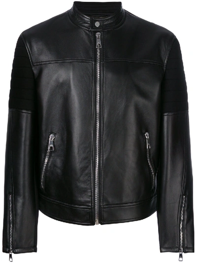 Shop Neil Barrett Front Zip Biker Jacket