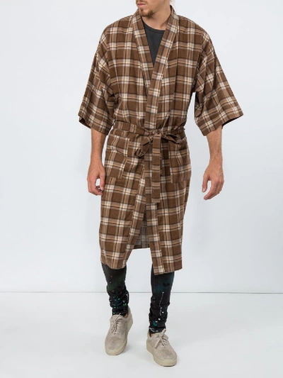 Shop Fear Of God Plaid Sweater Brown