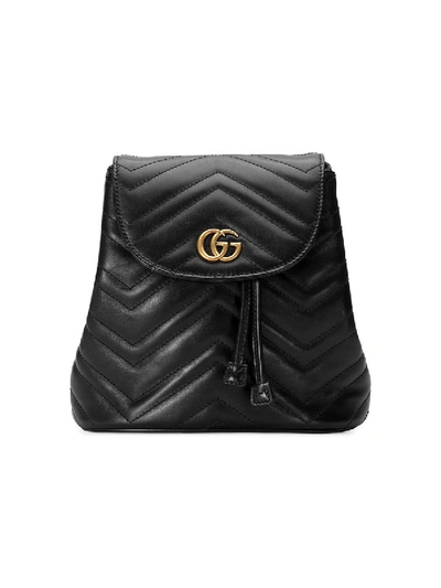 Shop Gucci Marmont Quilted Leather Backpack In Black