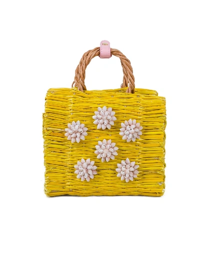 Shop Heimat Atlantica Celeste Mini Pink Basket Bag In Yellow