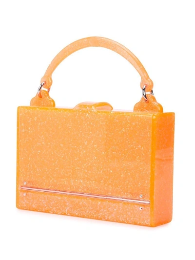 Shop Edie Parker Orange Small Box Bag