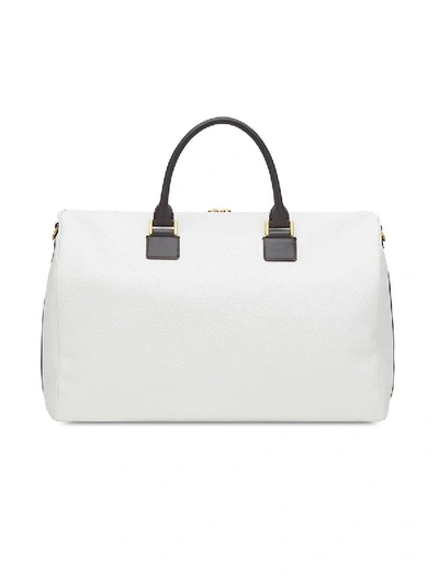 Shop Fendi Mania Panelled Travel Bag In White