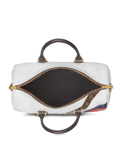 Shop Fendi Mania Panelled Travel Bag In White