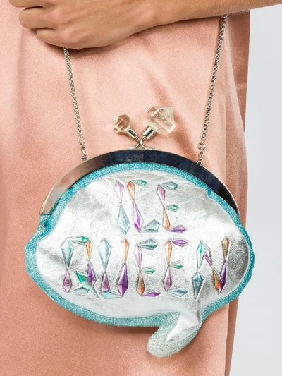 Shop Sophia Webster Ice Queen Bubble Clutch Bag In Silver