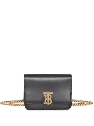Belt bags Burberry - Black leather TB chain bum bag - 8012200