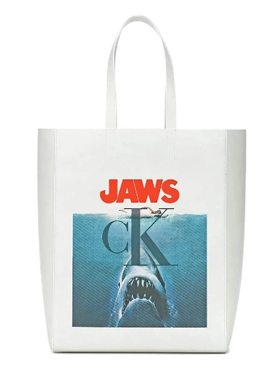 Shop Calvin Klein 205w39nyc Jaws Tote Bag In White