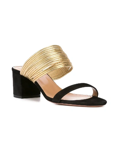 Shop Aquazzura Gold Rendez-vous Sandals