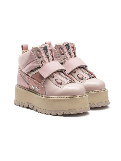 Puma Pink 'fenty X By Rihanna' Sneaker Boots In Silver/pink | ModeSens