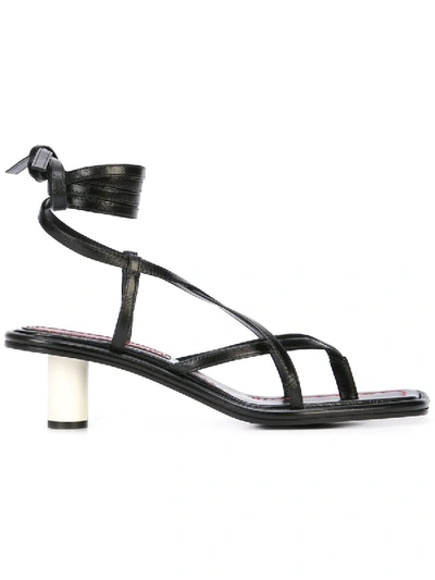 Shop Proenza Schouler Strappy Mid Heel Sandals Black