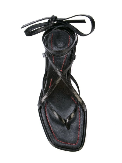 Shop Proenza Schouler Strappy Mid Heel Sandals Black