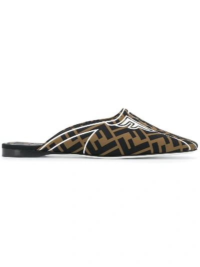 Shop Fendi Freedom Squared-toe Slippers