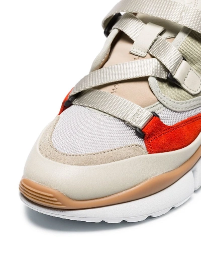 Shop Chloé Multicoloured Sonnie Mesh Leather Sneakers In Neutral
