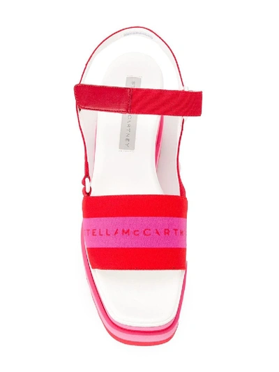 Shop Stella Mccartney Wedge Logo Sandals