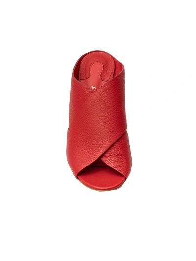 Shop Ferragamo Lassa Mule Sandal In Red