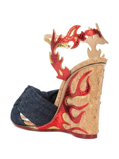 Shop Charlotte Olympia Flame Wedge Sandals In Multicolor