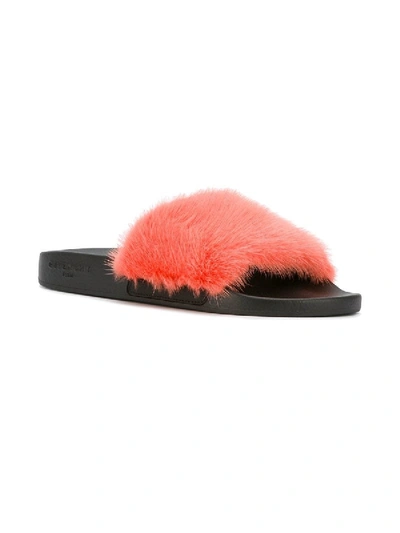 Shop Givenchy Fur Strap Slides