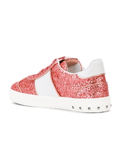 Shop Valentino Flycrew Glitter Sneakers In Pink