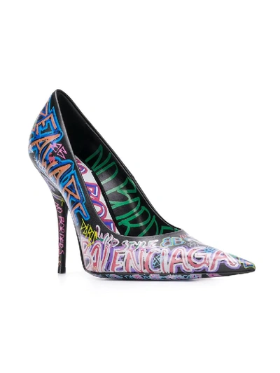 Shop Balenciaga Graffiti Printed Pumps