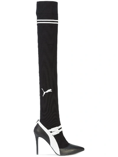 Shop Puma Fenty X  Mary Jane High Heel In Black & White