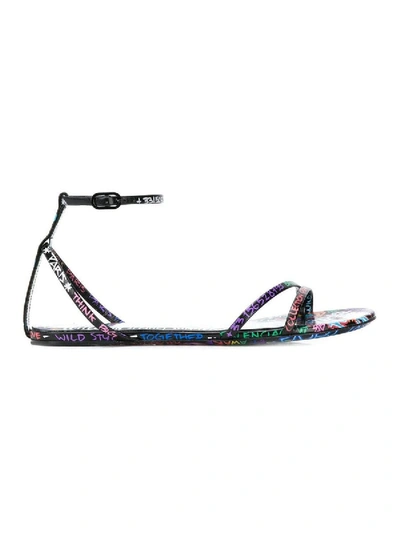 Shop Balenciaga Graffiti Print Sandals