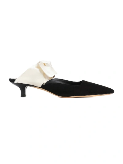 Shop The Row Coco Suede And Satin Mules