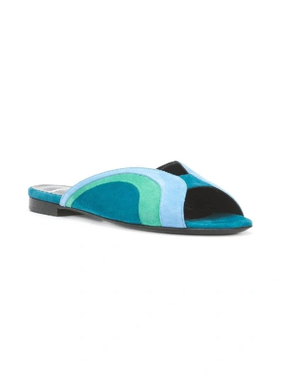 Shop Pierre Hardy Blue Rainbow Sandals