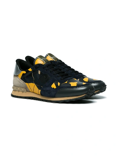 Shop Valentino Rockstud Camouflage Sneakers