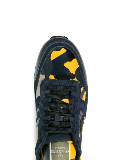 Shop Valentino Rockstud Camouflage Sneakers