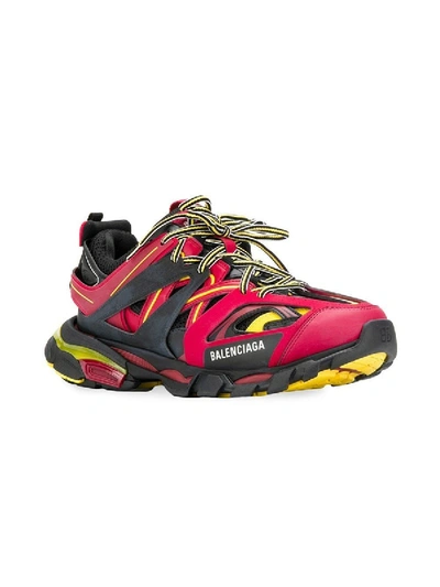 Shop Balenciaga Red And Black Track Sneakers