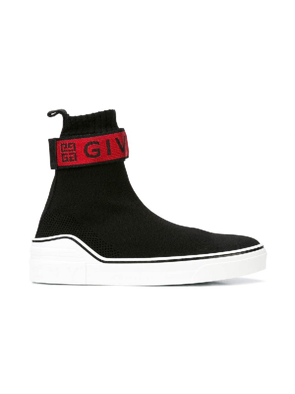 givenchy 4g webbing knitted mid sneakers