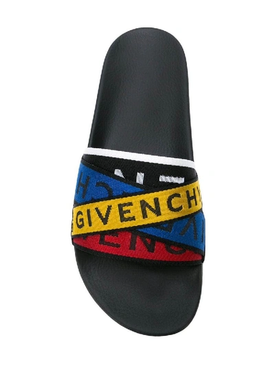 Shop Givenchy Multicolor Logo Slides