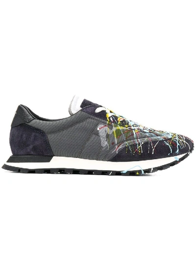 Shop Maison Margiela Paint Splattered Runner Sneakers In Multicolor