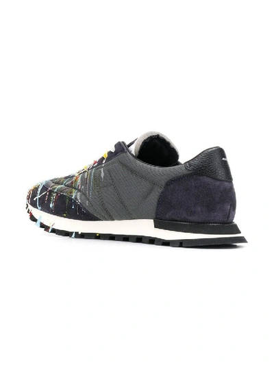 Shop Maison Margiela Paint Splattered Runner Sneakers In Multicolor